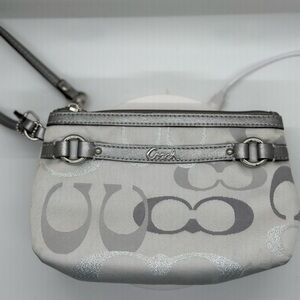 Coach Gray Signature Wristlet